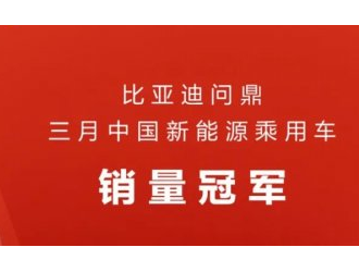 104338辆！比亚迪夺得3月中国新能源销量冠军